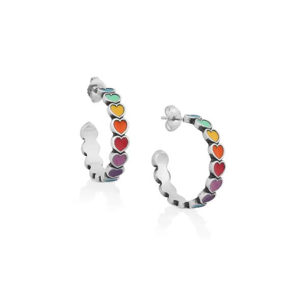 Sale James Avery Artisan Jewelry Enamel Connected Hearts Hoops