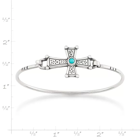 Cheap James Avery Artisan Jewelry Mission Cross Hook-On Bracelet With Turquoise