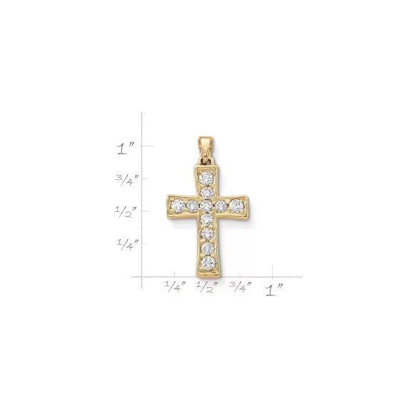 New James Avery Artisan Jewelry Plain Latin Cross Pendant With Diamonds